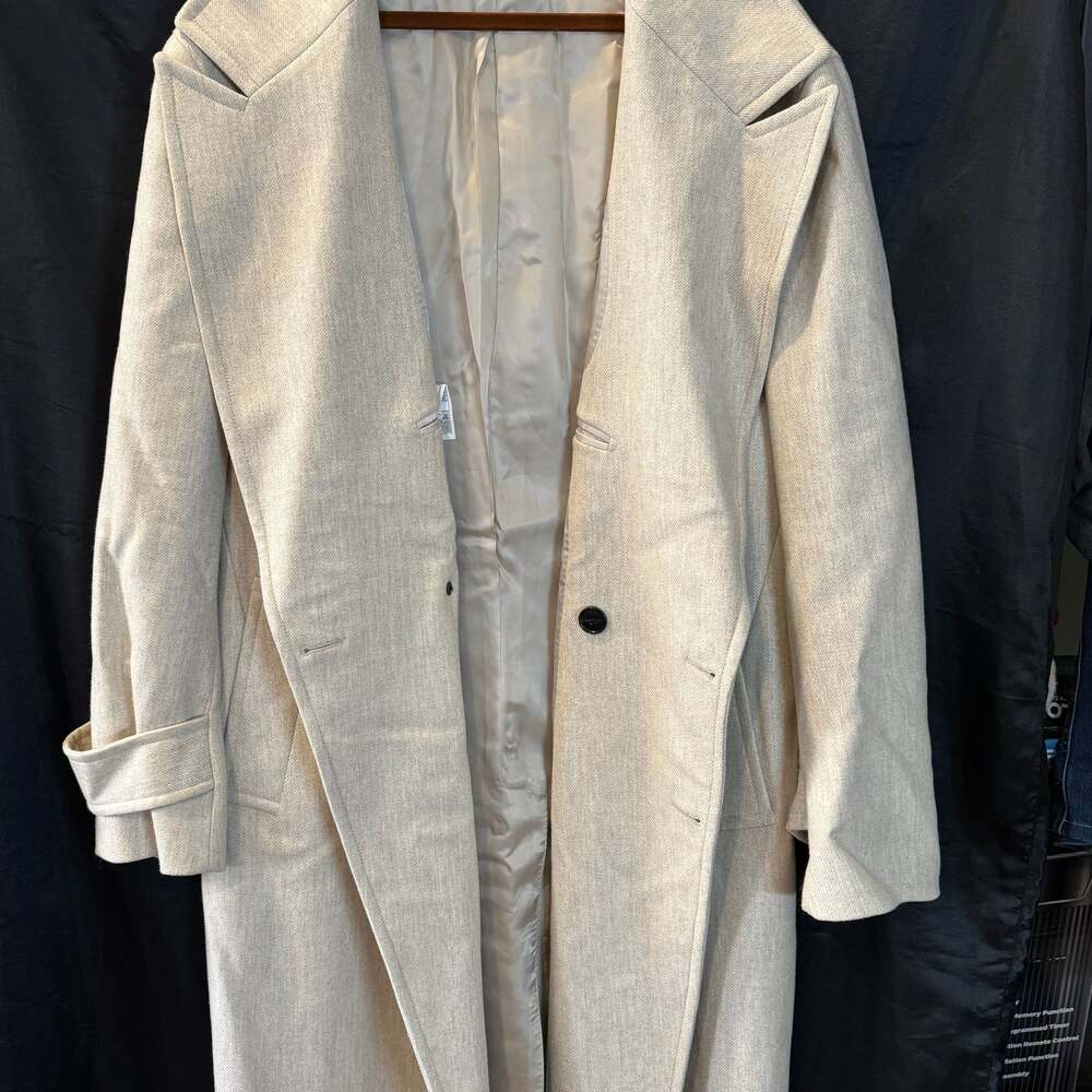 Belted Wrap Wool Blend Coat,